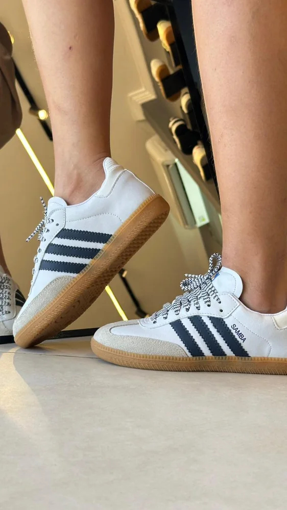 Adidas Samba Branco Azul Marinho