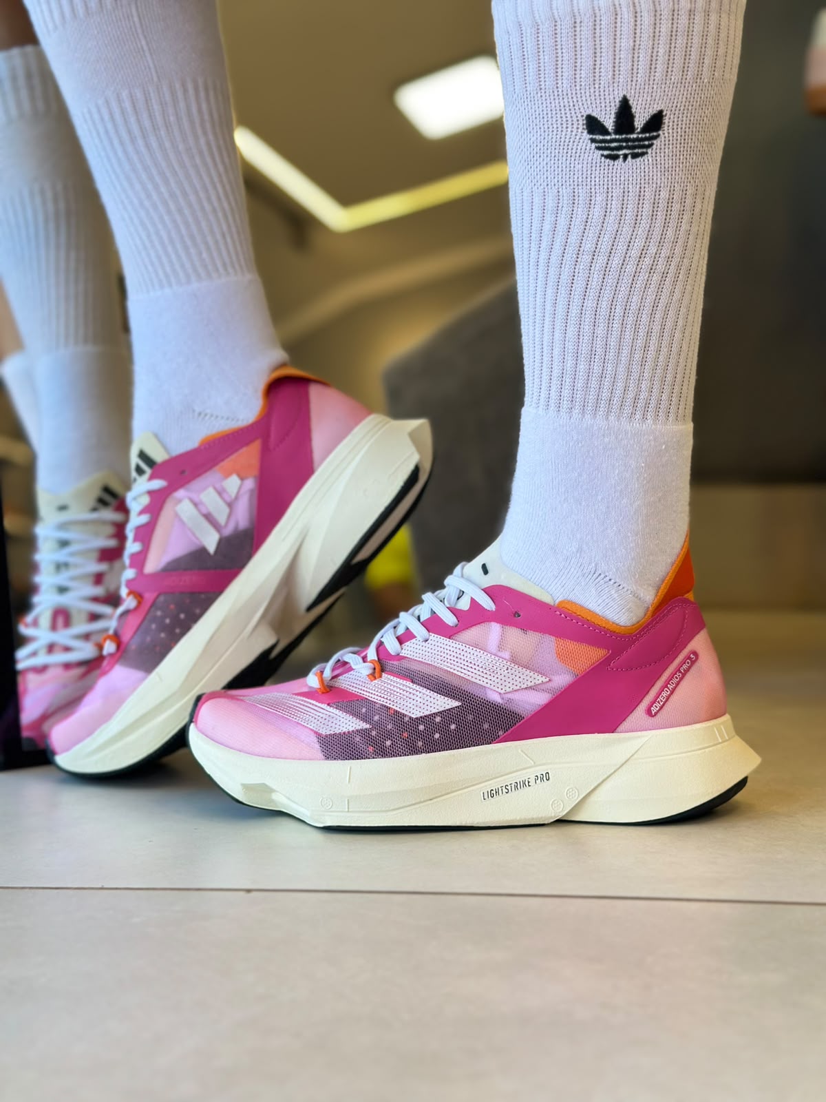 Adidas Adizero Adios Pro 3 Pink Branco Laranja
