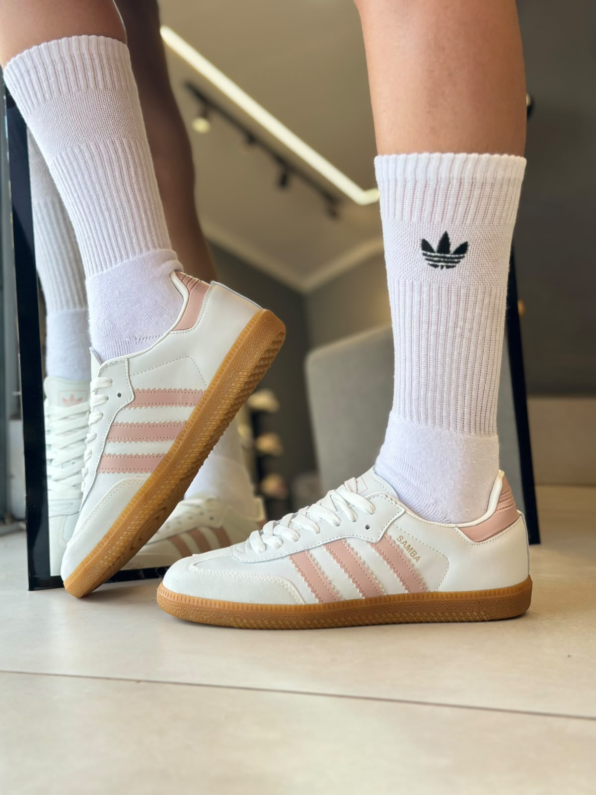 Adidas Samba Branco Rose Premium