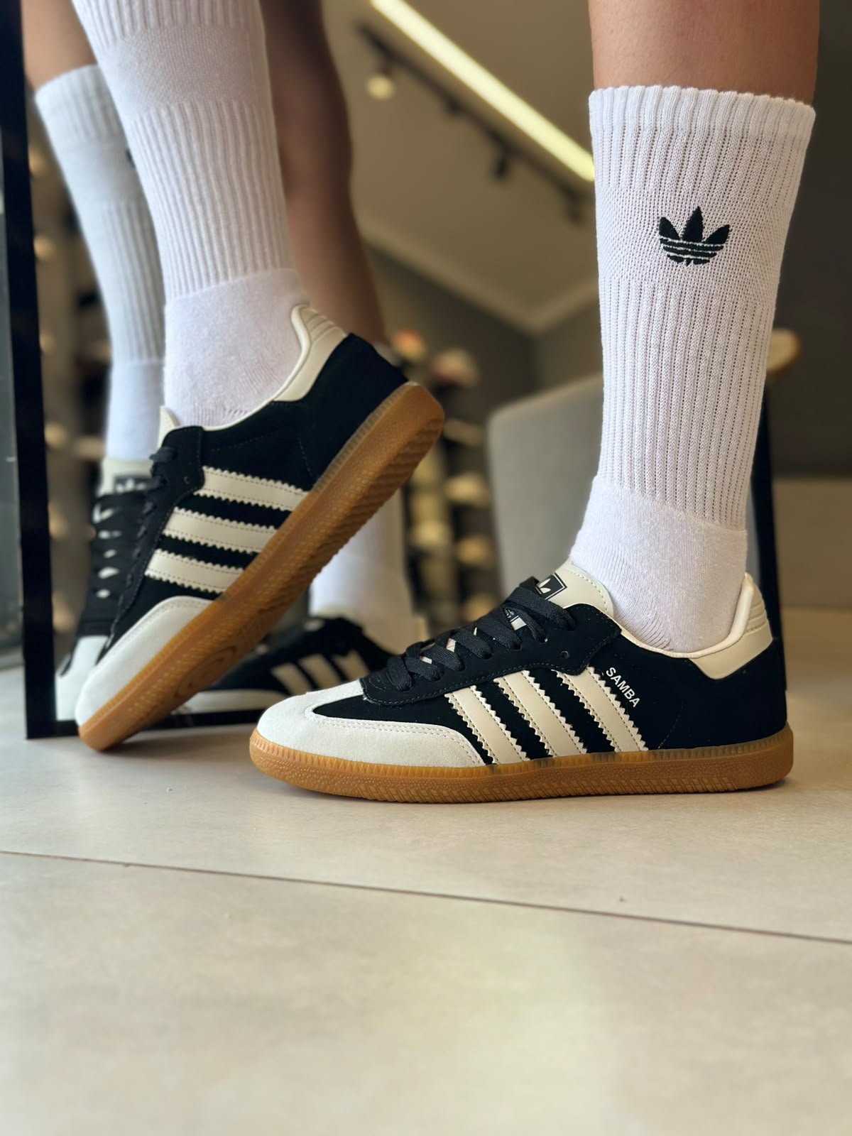 Adidas Samba Preto Bege Premium